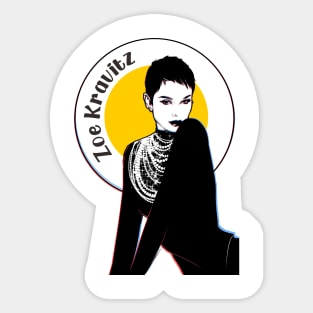 Zoe Kravitz Black and white Sticker